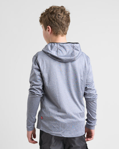 JUNIOR Hooded Quick Dry UVF 50+ Tech T-Shirt Long Sleeved