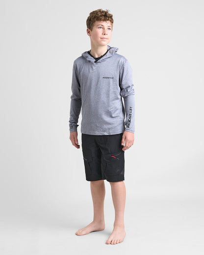 JUNIOR Hooded Quick Dry UVF 50+ Tech T-Shirt Long Sleeved