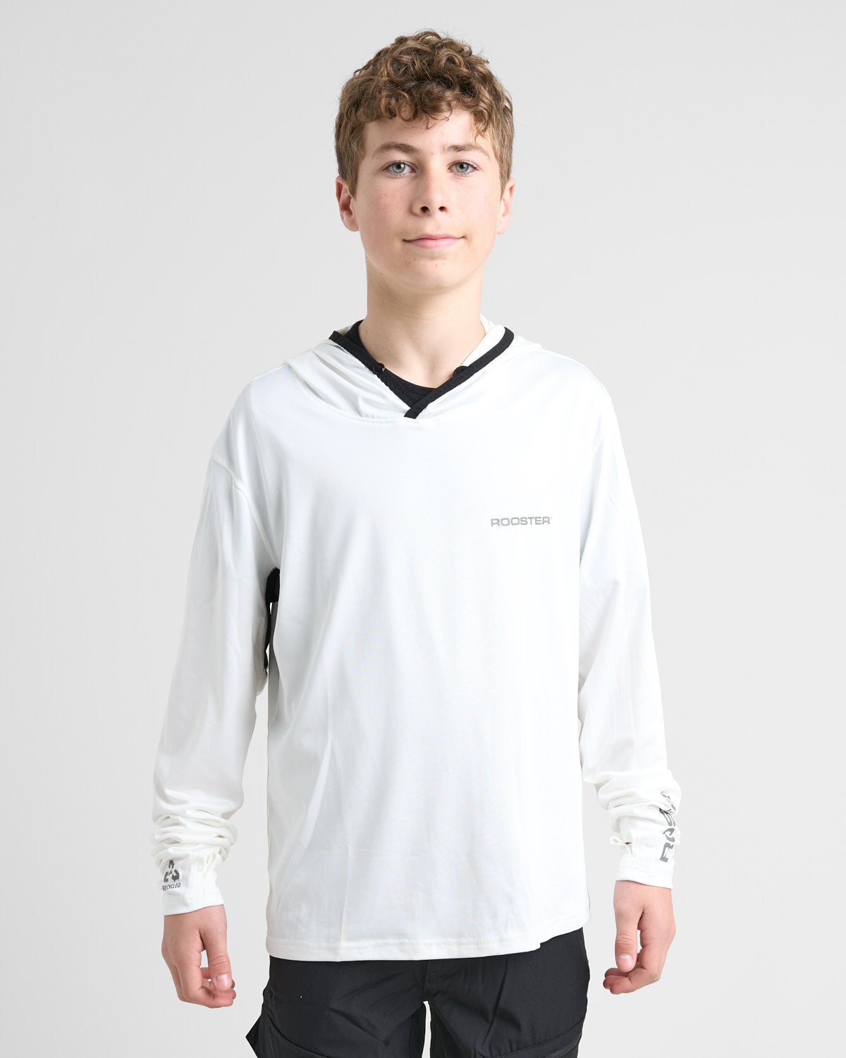 JUNIOR Hooded Quick Dry UVF 50+ Tech T-Shirt Long Sleeved